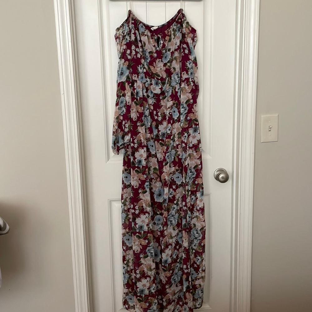 Off the shoulder maternity maxi